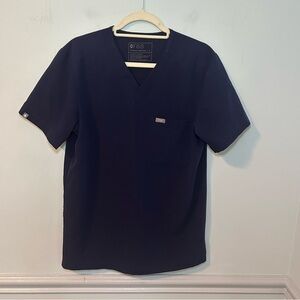Figs Dark Blue Short Sleeve Scrub Top Size Small